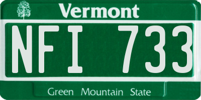 VT license plate NFI733