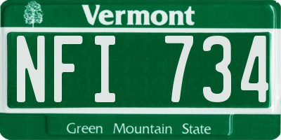 VT license plate NFI734