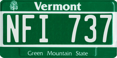 VT license plate NFI737