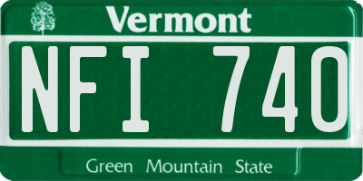 VT license plate NFI740