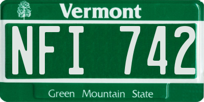 VT license plate NFI742