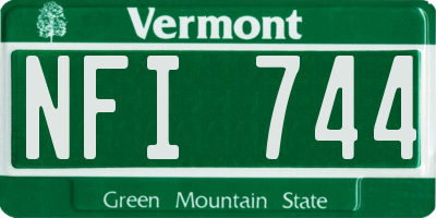 VT license plate NFI744