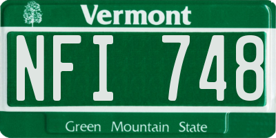 VT license plate NFI748