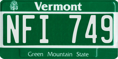 VT license plate NFI749