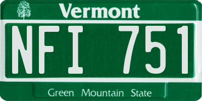 VT license plate NFI751
