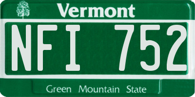 VT license plate NFI752