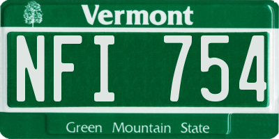 VT license plate NFI754