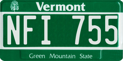 VT license plate NFI755