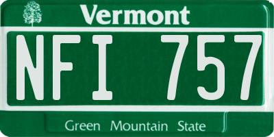 VT license plate NFI757