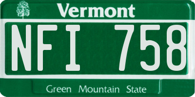 VT license plate NFI758