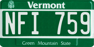 VT license plate NFI759