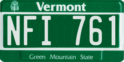 VT license plate NFI761