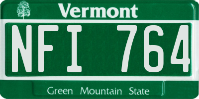 VT license plate NFI764