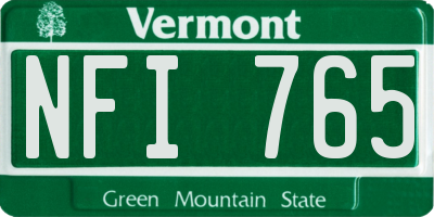VT license plate NFI765