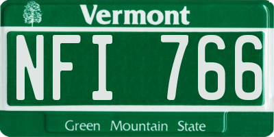 VT license plate NFI766