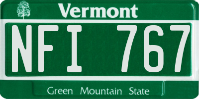 VT license plate NFI767
