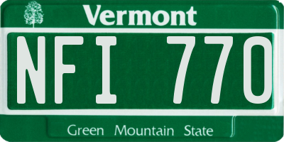 VT license plate NFI770