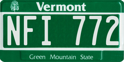VT license plate NFI772