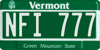 VT license plate NFI777