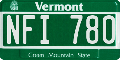 VT license plate NFI780