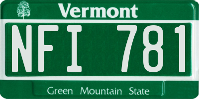 VT license plate NFI781