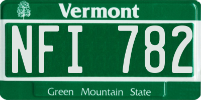 VT license plate NFI782