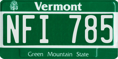 VT license plate NFI785