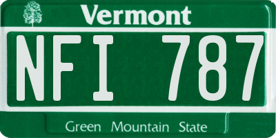 VT license plate NFI787