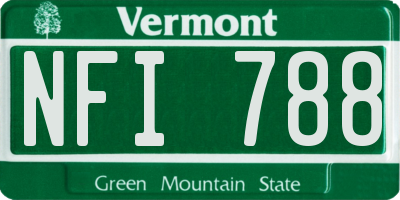 VT license plate NFI788