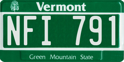 VT license plate NFI791