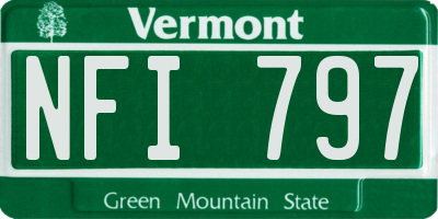VT license plate NFI797