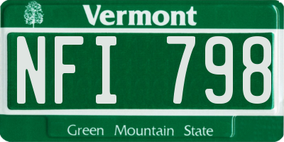 VT license plate NFI798