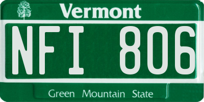 VT license plate NFI806
