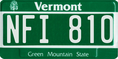 VT license plate NFI810