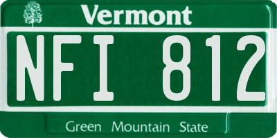VT license plate NFI812
