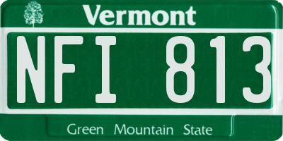 VT license plate NFI813