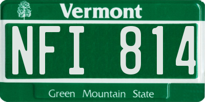 VT license plate NFI814