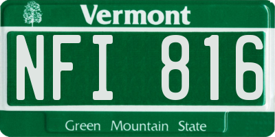 VT license plate NFI816