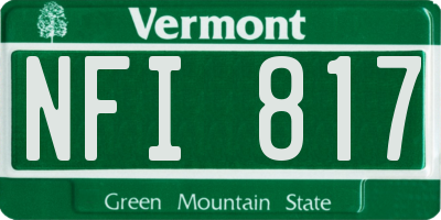 VT license plate NFI817