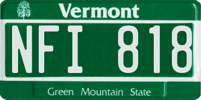 VT license plate NFI818