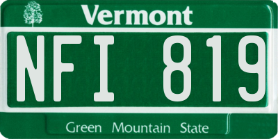 VT license plate NFI819