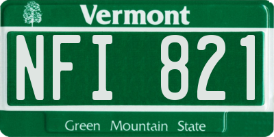 VT license plate NFI821