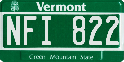 VT license plate NFI822