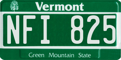VT license plate NFI825