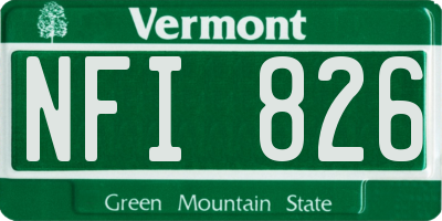VT license plate NFI826