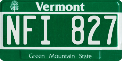 VT license plate NFI827