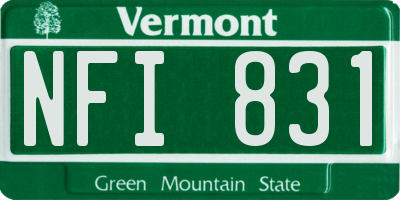 VT license plate NFI831