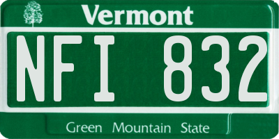VT license plate NFI832