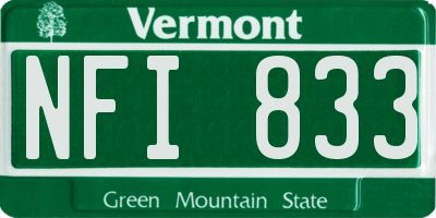 VT license plate NFI833