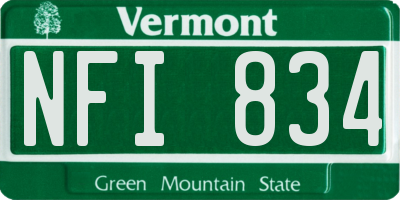 VT license plate NFI834